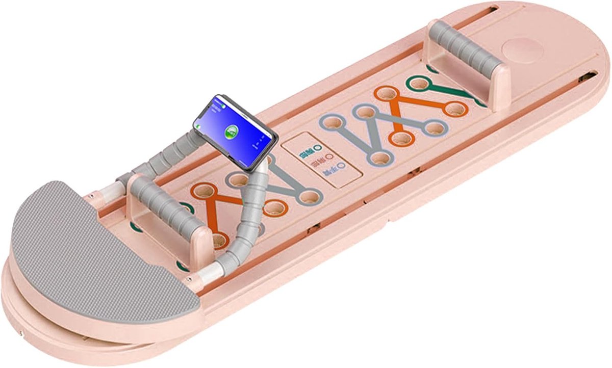 Pilates Apparaat - Kernspier Trainer - Thuis Fitness - Opvouwbaar Ontwerp - 108x41x7.5 cm - Roze