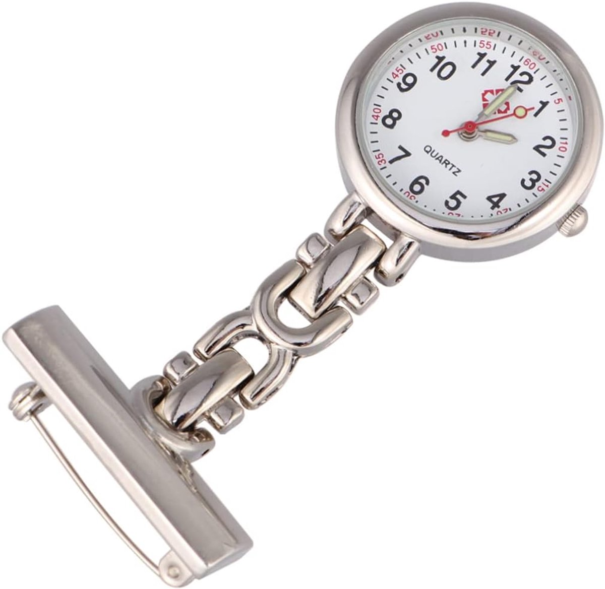 Verpleegkundige Horloge - Zakhorloge Broche - Medisch Werk - Met Secondewijzer - 7 x 3 x 1 cm - Wit