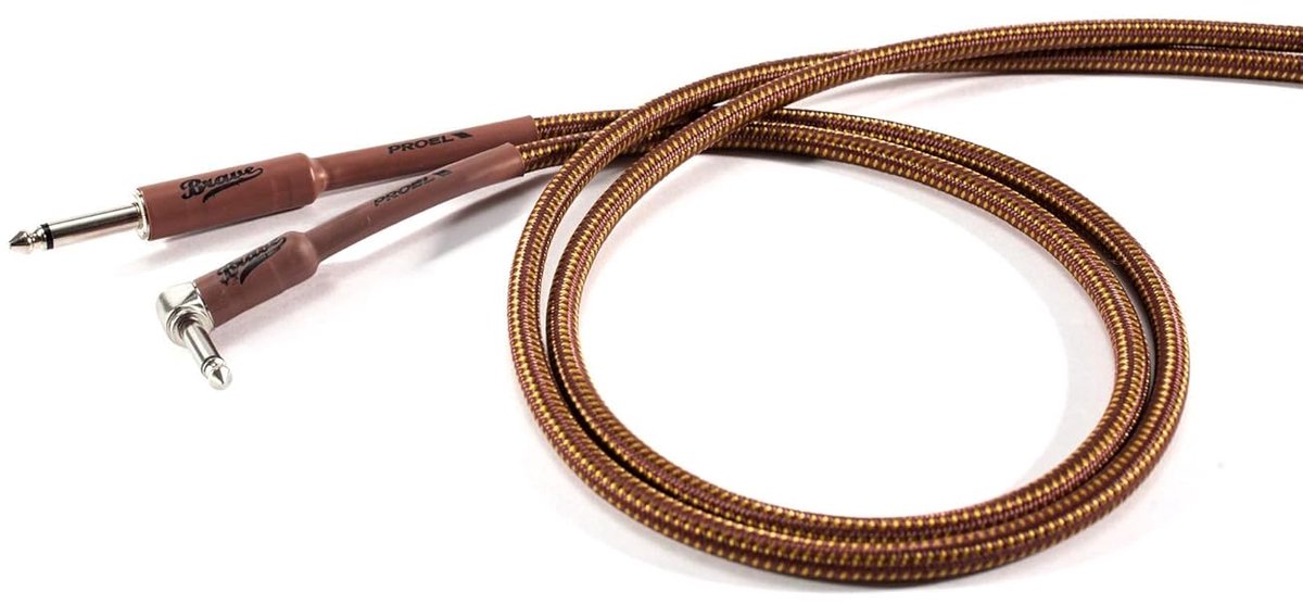 Instrument Kabel - Gitaar Kabel - Muziek Maken - Flexibele Kabel - 6 Meter - Bruin Goud