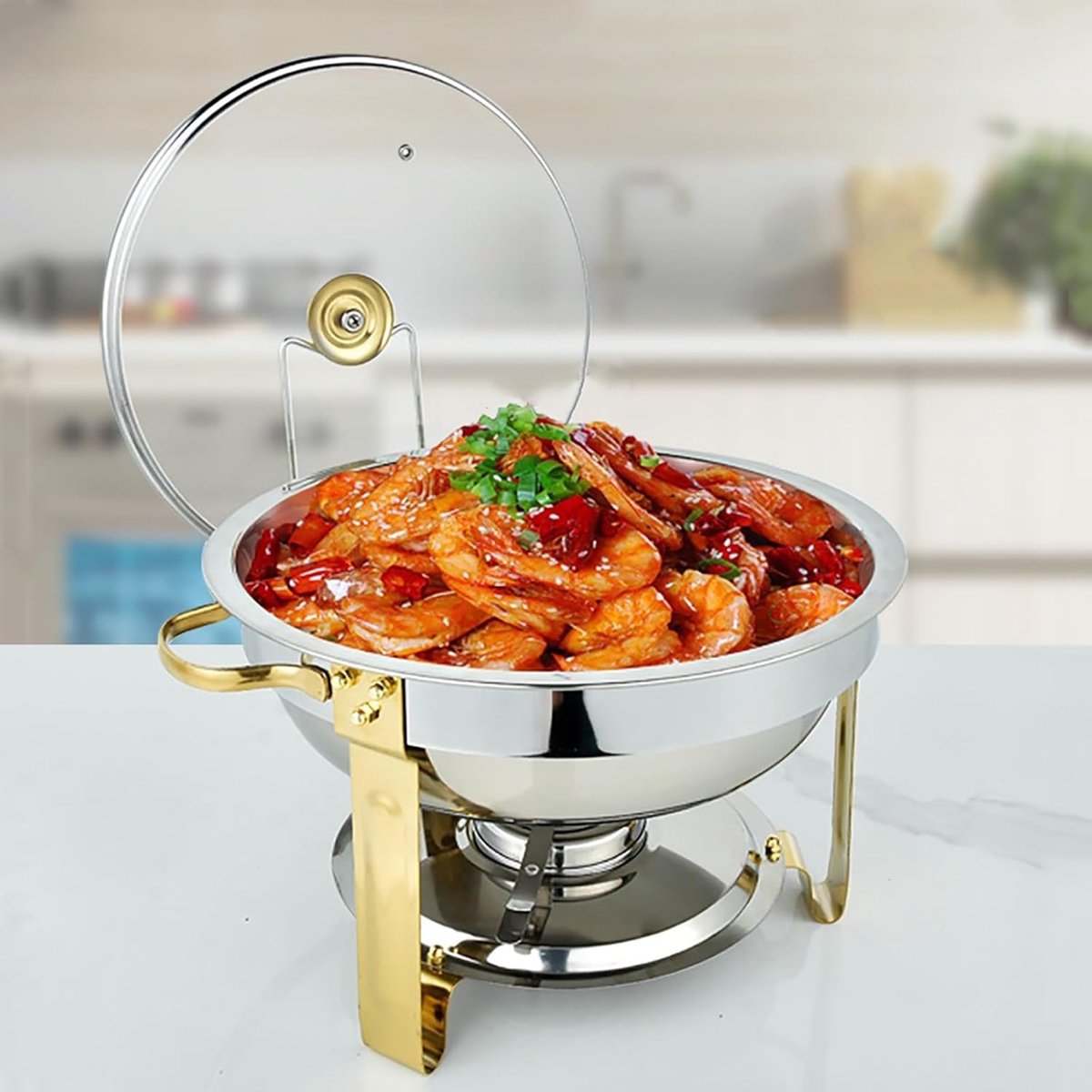 Buffet Warmers - Chafing Dishes RVS - Feestelijk Diner - Verstelbare Temperatuur - 4.5 Liter Capaciteit