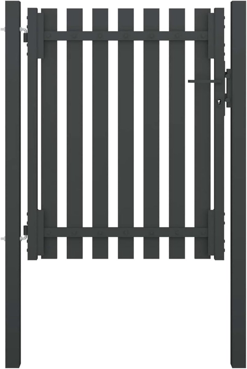 Tuinpoort Staal - Hekwerk Deur - Tuin Afschermen - Versterkt Frame - 100x150 cm - Antracie