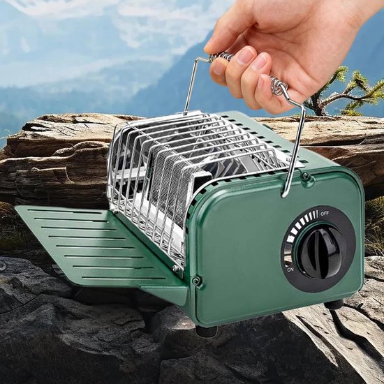 Kampeer Gasstel - Outdoor Kooktoestel - Kamperen Vissen - Verstelbare Vlam - Compact Opvouwbaar - Groen van Merkloos — afbeelding 4