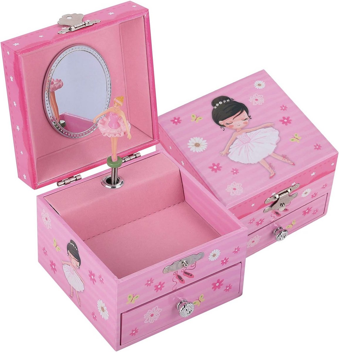 TAOPU Muzikale Sieraden Doos met Spinning Leuke Ballerina Meisje Muziekdoos Juweel Opbergtas voor Meisjes