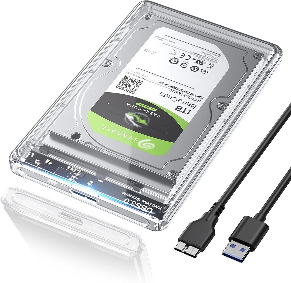 Externe Harde Schijfbehuizing 2,5 inch, 6 Gbps USB C 3.1 Gen 2 voor SATA SSD HDD, Gereedschapsvrije Behuizing met UASP