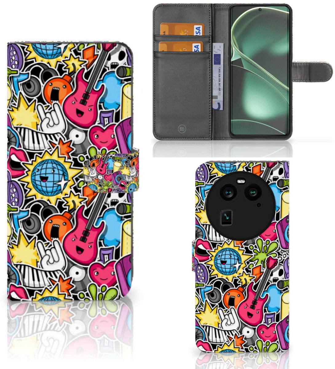 OPPO Find X6 Wallet Case met Pasjes Punk Rock
