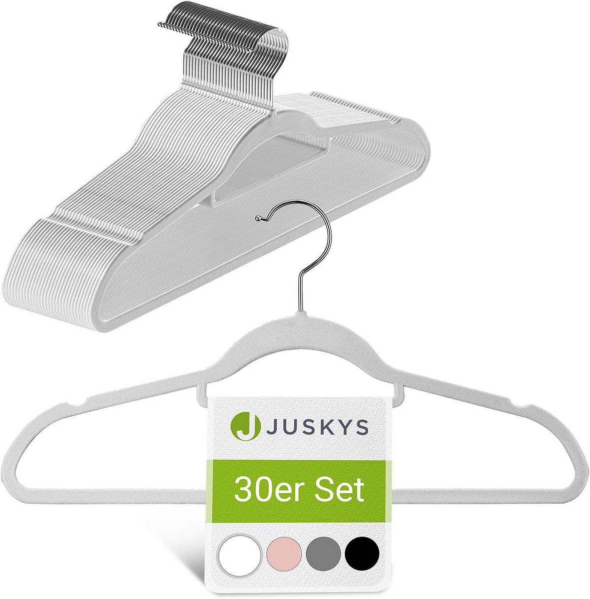 Set van 30 fluwelen kleerhangers - antislip, smal en ruimtebesparend