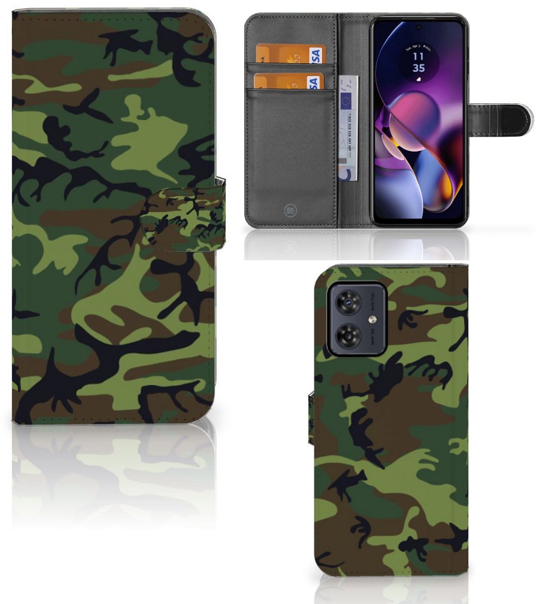 Motorola Moto G54 Telefoon Hoesje Army Dark