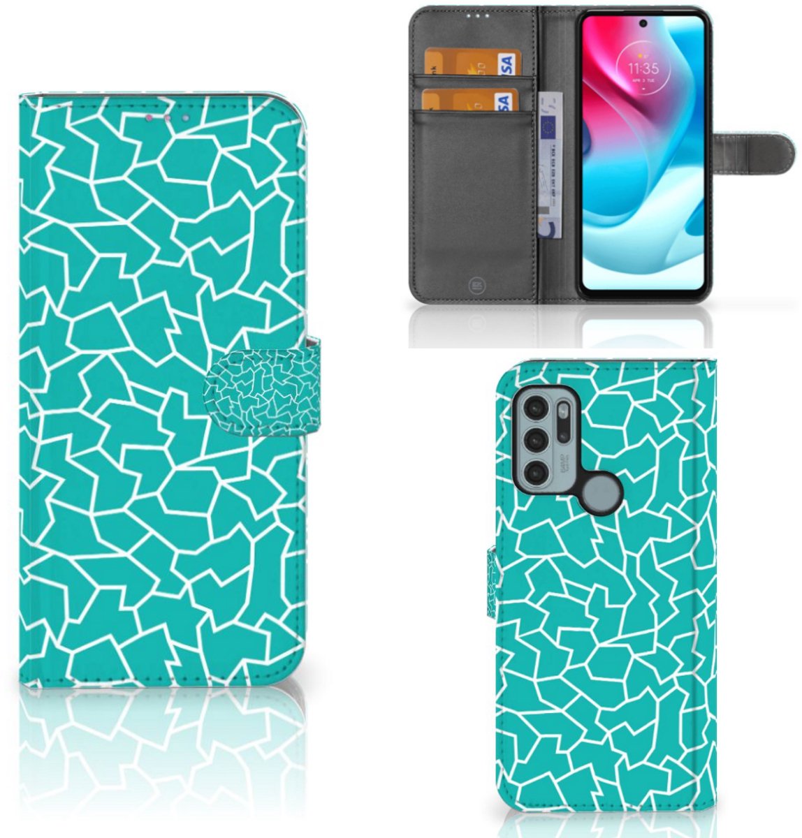 Motorola Moto G60s Hoesje Cracks Blue