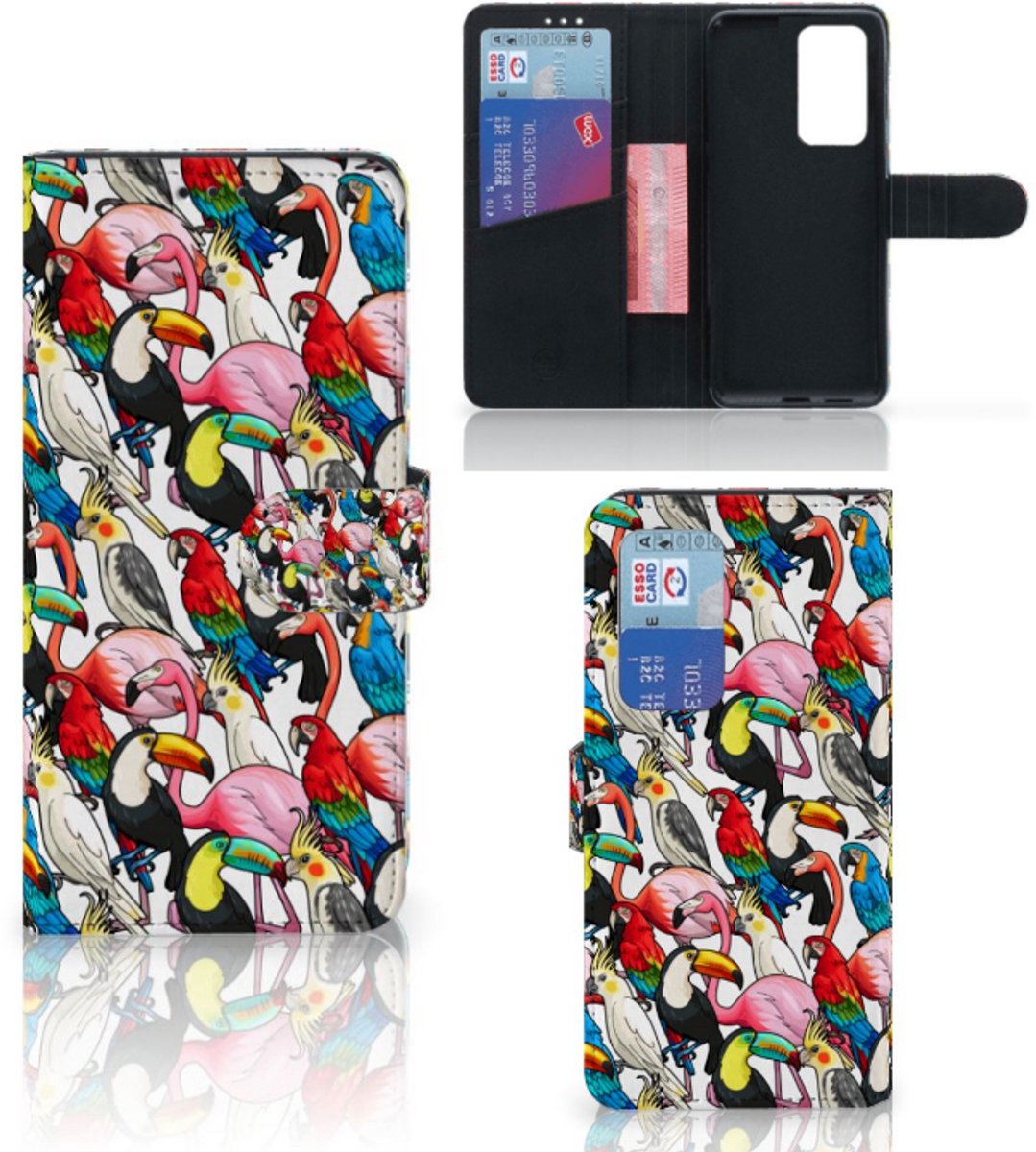 Huawei P40 Pro Telefoonhoesje met Pasjes Birds