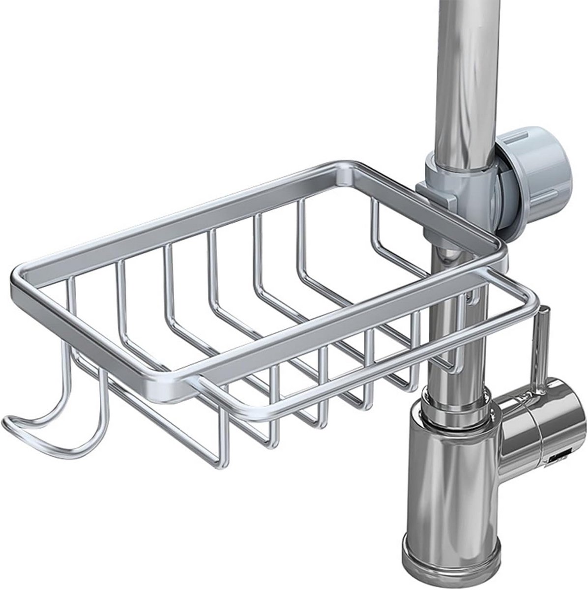 Gootsteenorganisatie Rek voor Keukenkraan - Aluminium Hangend Waterafvoer Rek zonder Boren