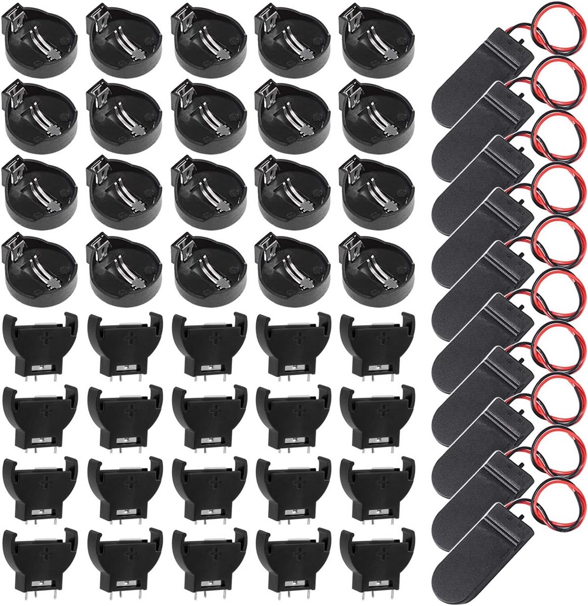 40 Stuks CR2032 Knoopcelhouders en 6V Schakelaar Accuhouder