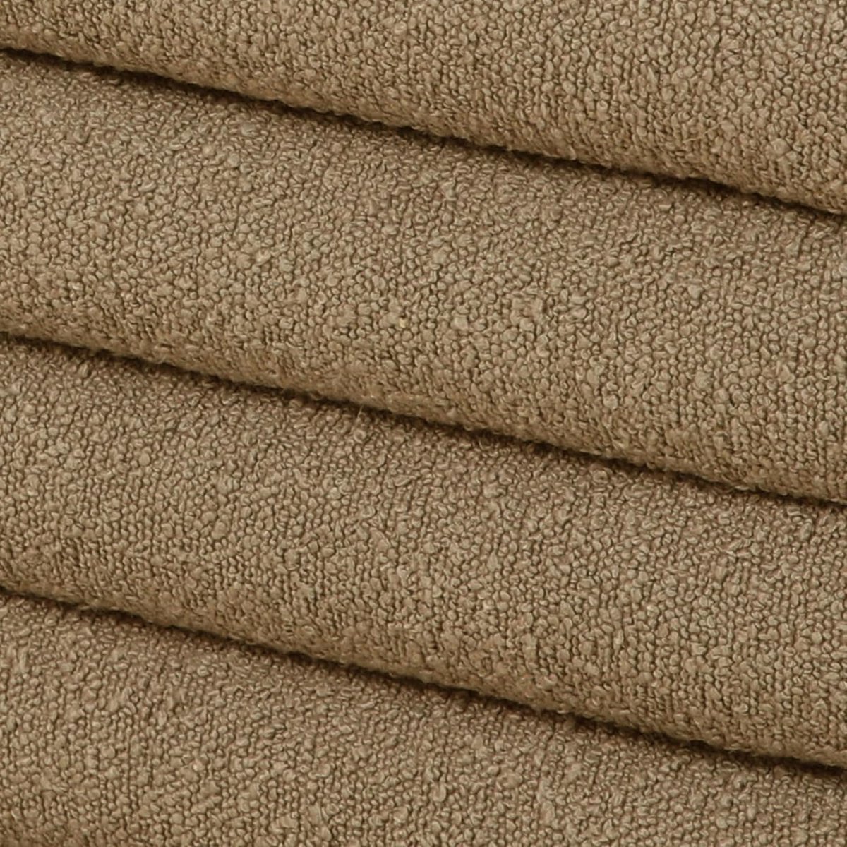 Kruk met Opbergruimte - Hocker in Lichtbruin Boucle Stof