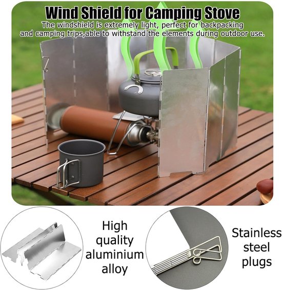 Opvouwbare Windbescherming voor Campingkooktoestel - Lichtgewicht en Efficiënt van Merkloos — afbeelding 4