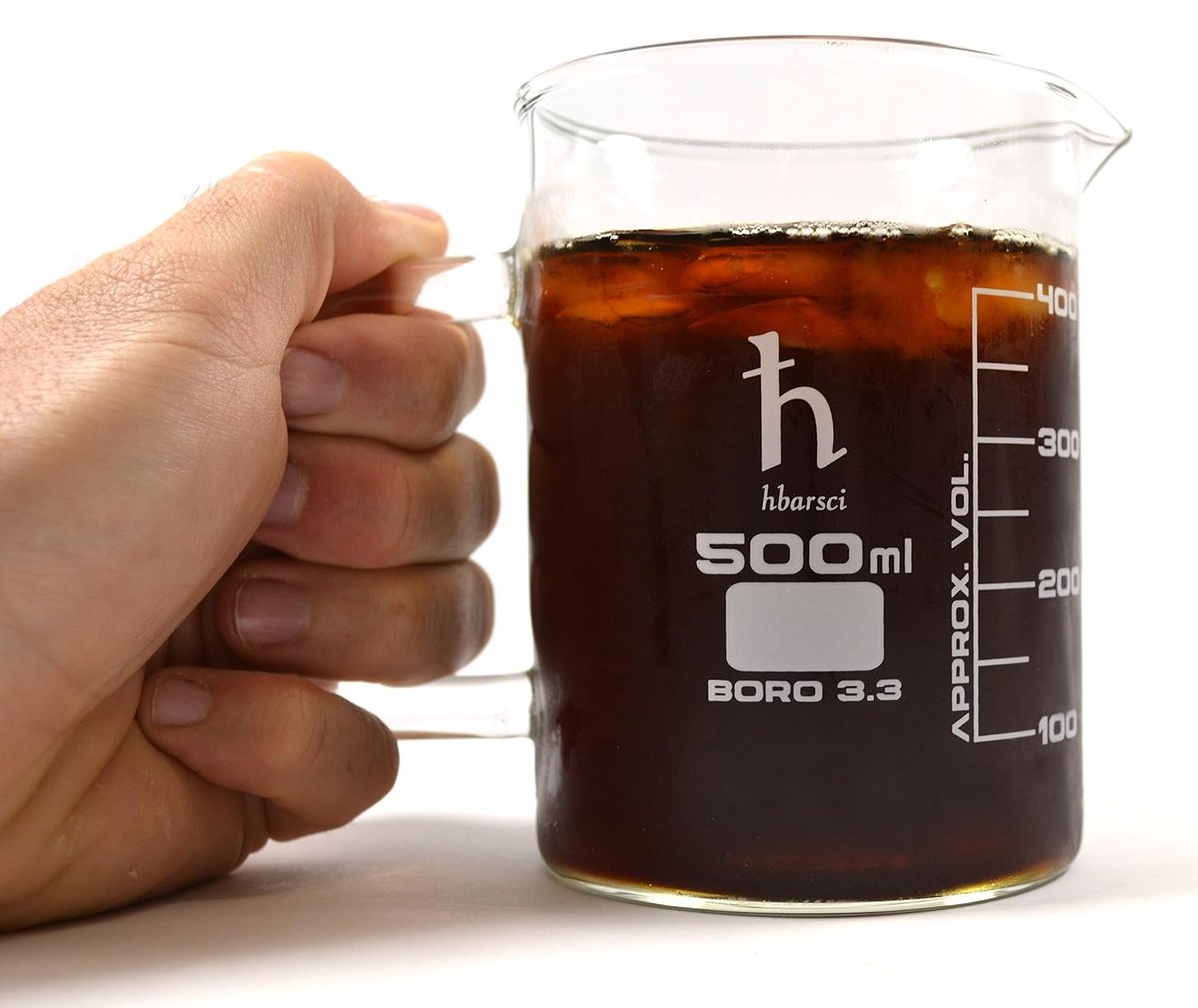 Handgemaakte borosilicaatglas beker 500 ml - Grote koffiebeker