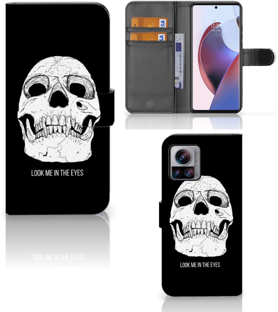 Telefoonhoesje met Naam Motorola Edge 30 Ultra Skull Eyes