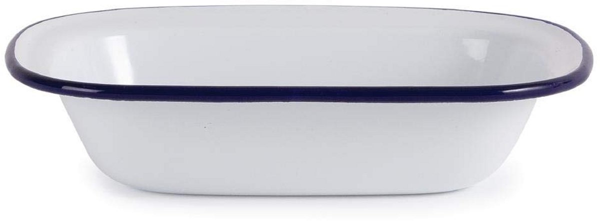 Rechthoekige Emaille Taart Schotel 50x180x135mm - Perfect voor Bakvormen