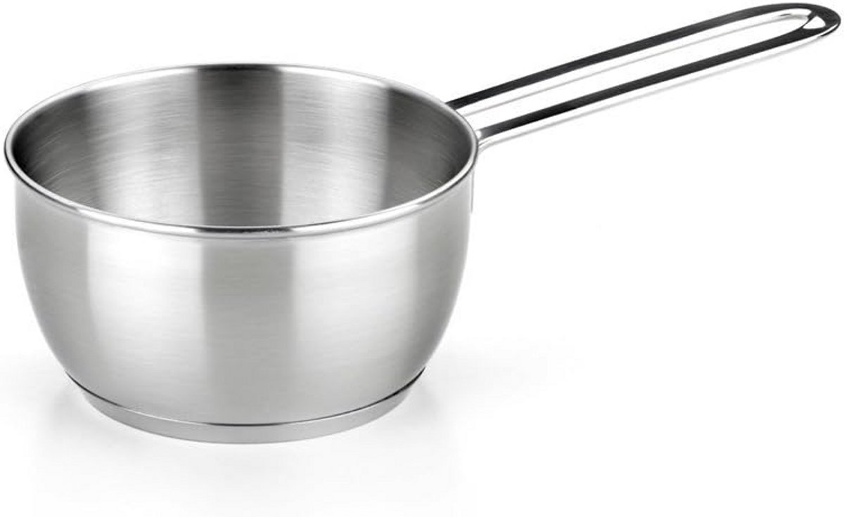 Roestvrijstalen Kookpan 16 cm met Glasdeksel en Drievoudige Bodem