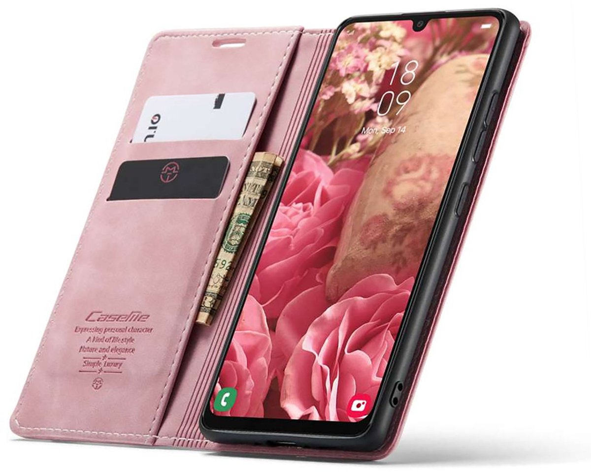 CaseMania Bookcase hoesje geschikt voor Samsung Galaxy A52/A52s - Effen Roze - Kunstleer