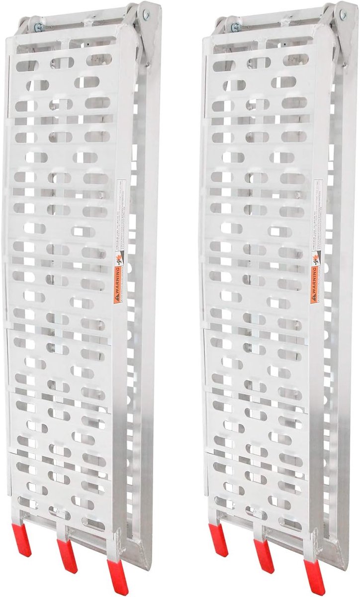 Oprijplaten Set van 2 | Opvouwbare Laadplaten | Antislip Laadrails met 340 kg Draagvermogen | Auto- en Motoroprijplaat