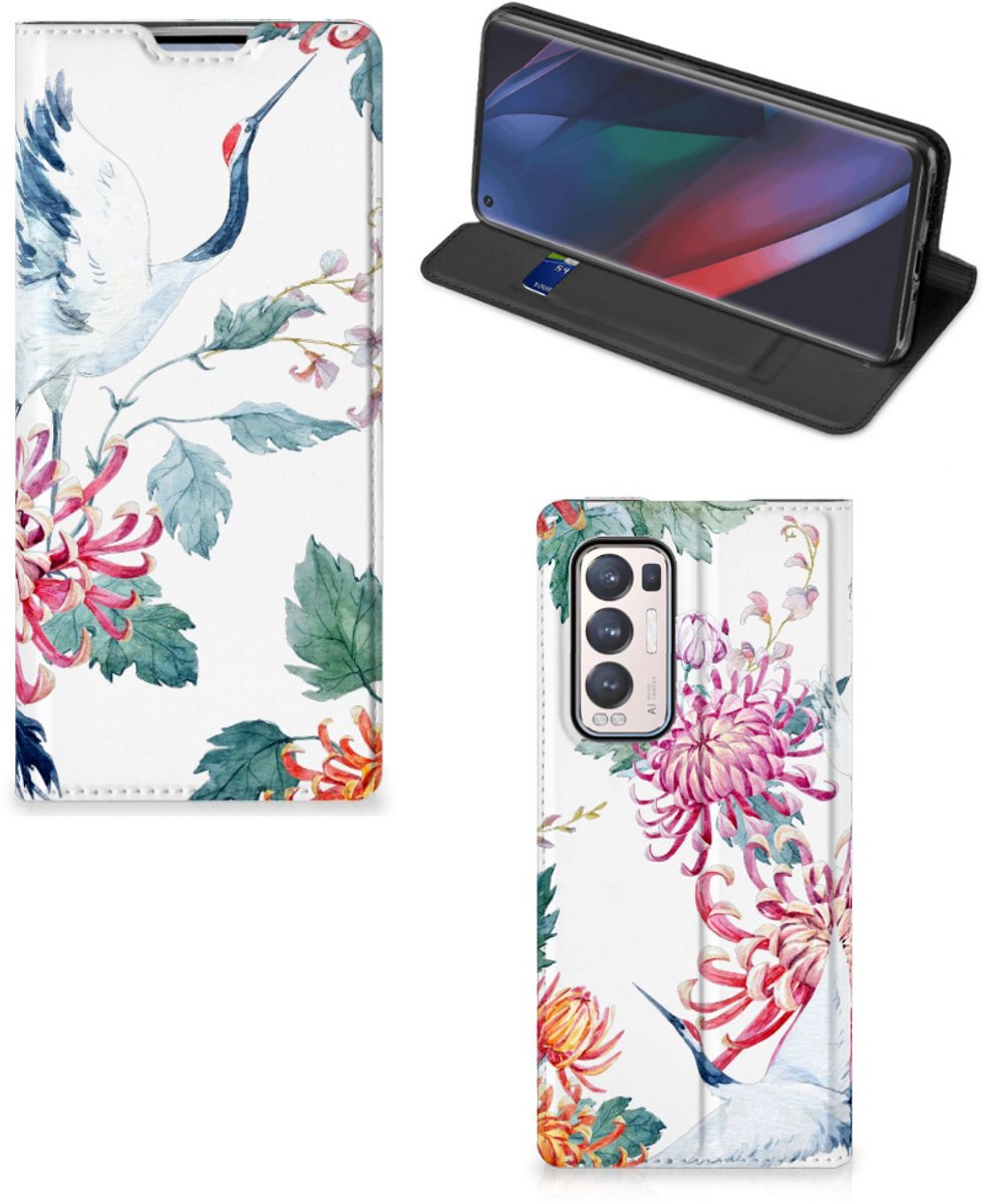 OPPO Find X3 Neo Hoesje maken Bird Flowers