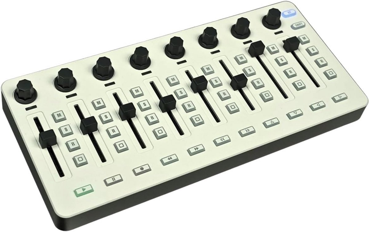 Draadloze Bluetooth MIDI-controller en mixer met 8 encoders en batterij