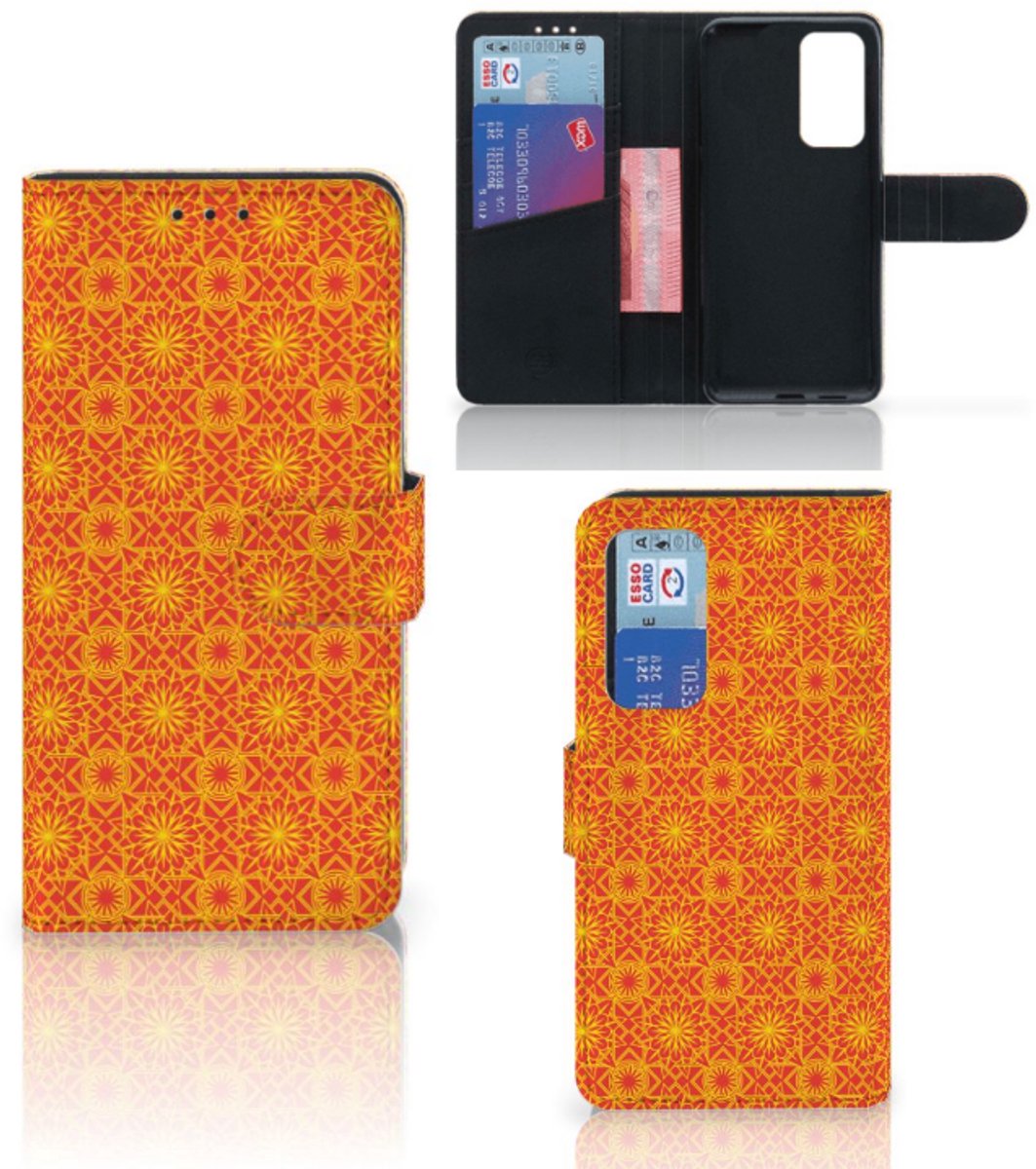 Huawei P40 Telefoon Hoesje Batik Oranje