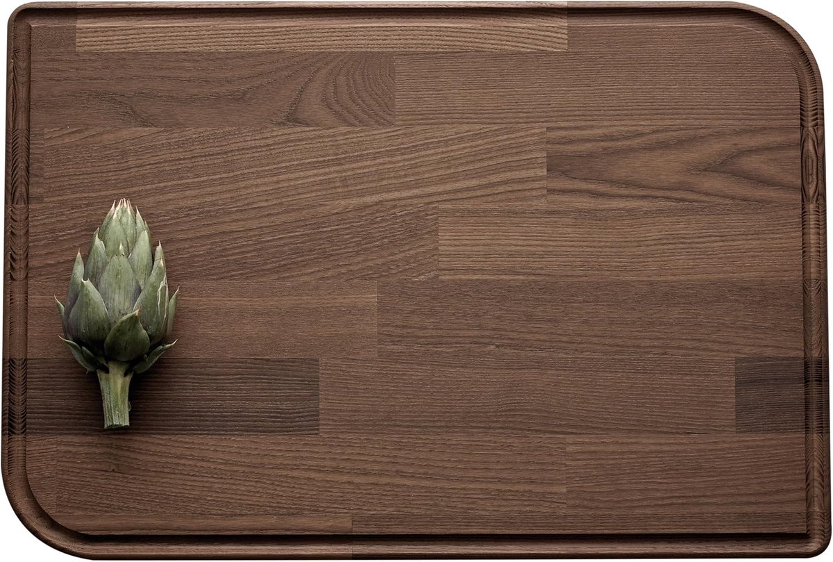 Thermo-snijplank van essenhout – 36,7 x 29,8 x 2,5 cm, bruin
