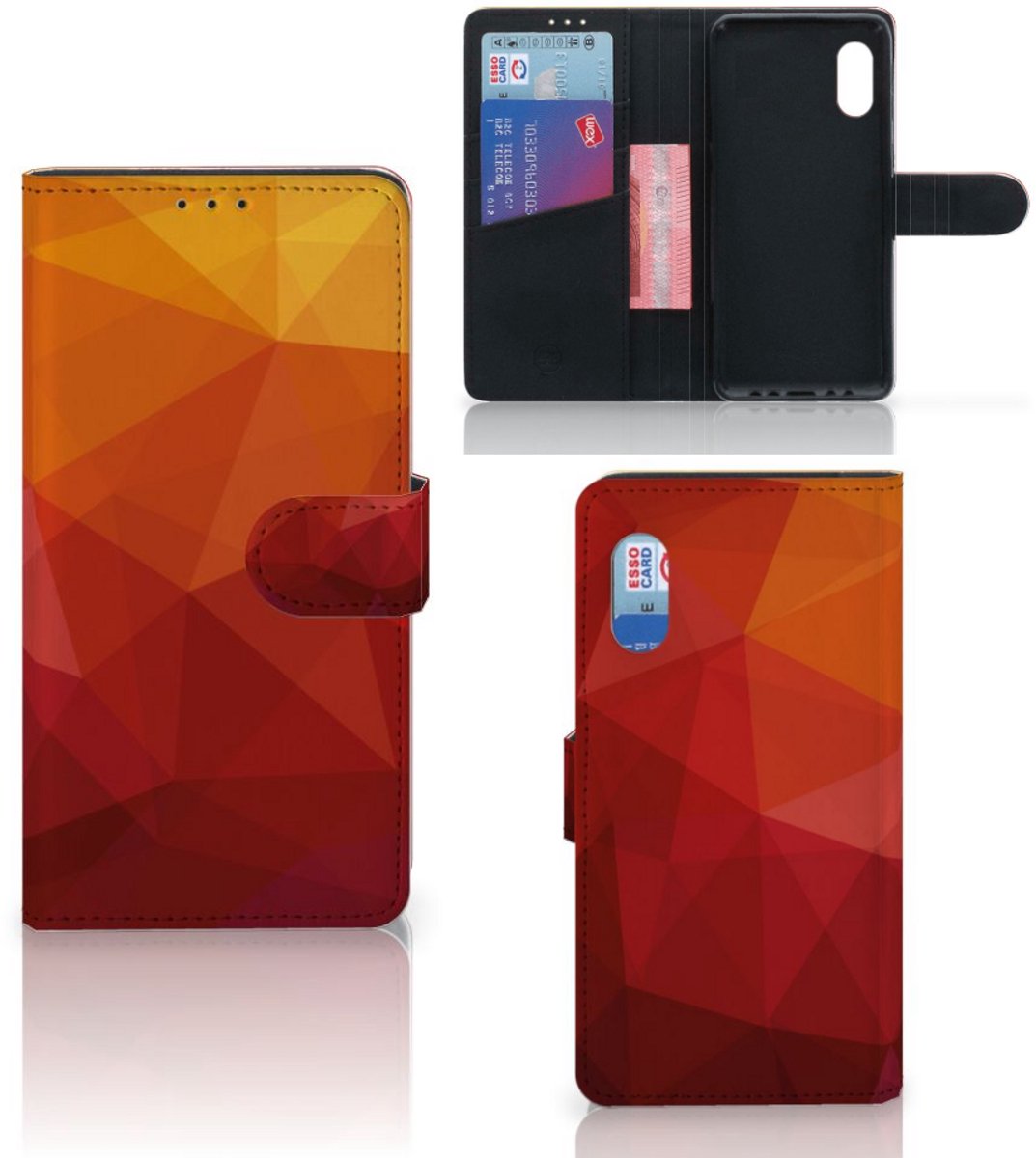 Book Case voor Samsung Xcover Pro Polygon Red