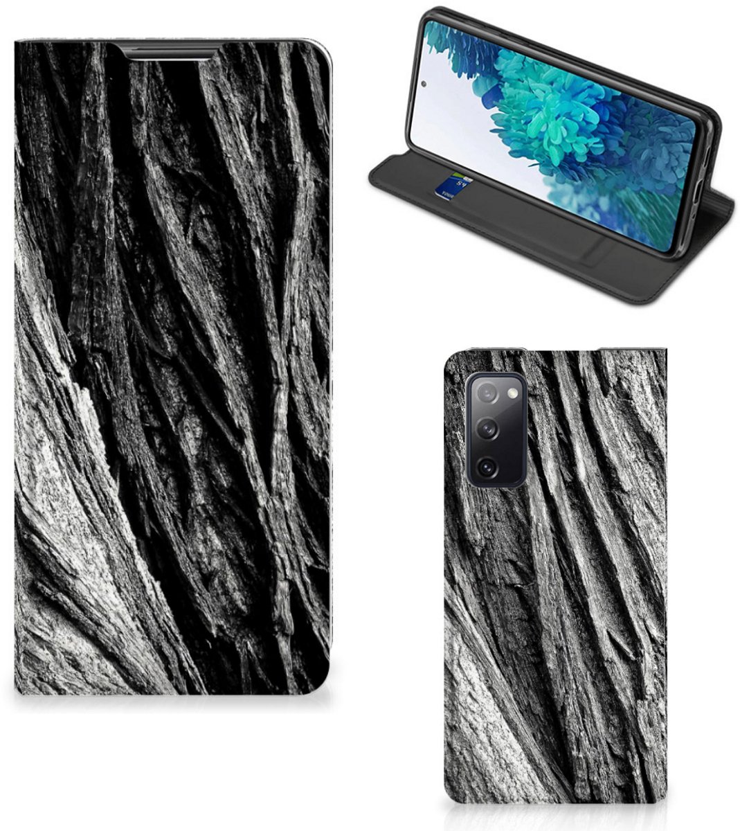 Book Wallet Case Samsung Galaxy S20 FE Boomschors Grijs