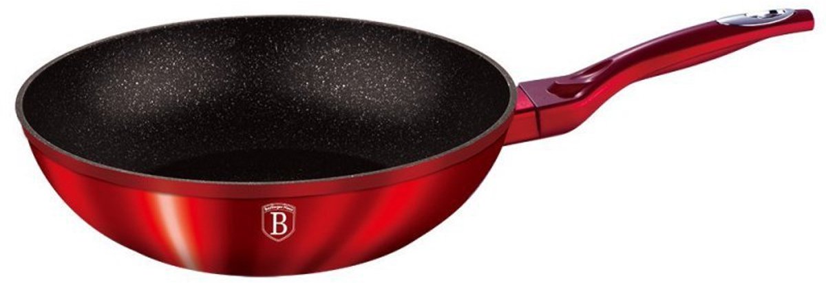 Berlinger Haus Metallic Line - Granieten Wok - 28cm - Soft-Touch Handvat - Turbo Inductie