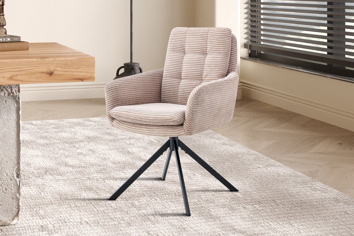 Stoel Luna | 61 x 67 x 92 cm | Beige - Set van 2