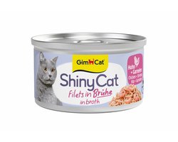 24x GimCat Kattenvoer Nat ShinyCat Filets in Jelly Kip & Garnalen 70 gr