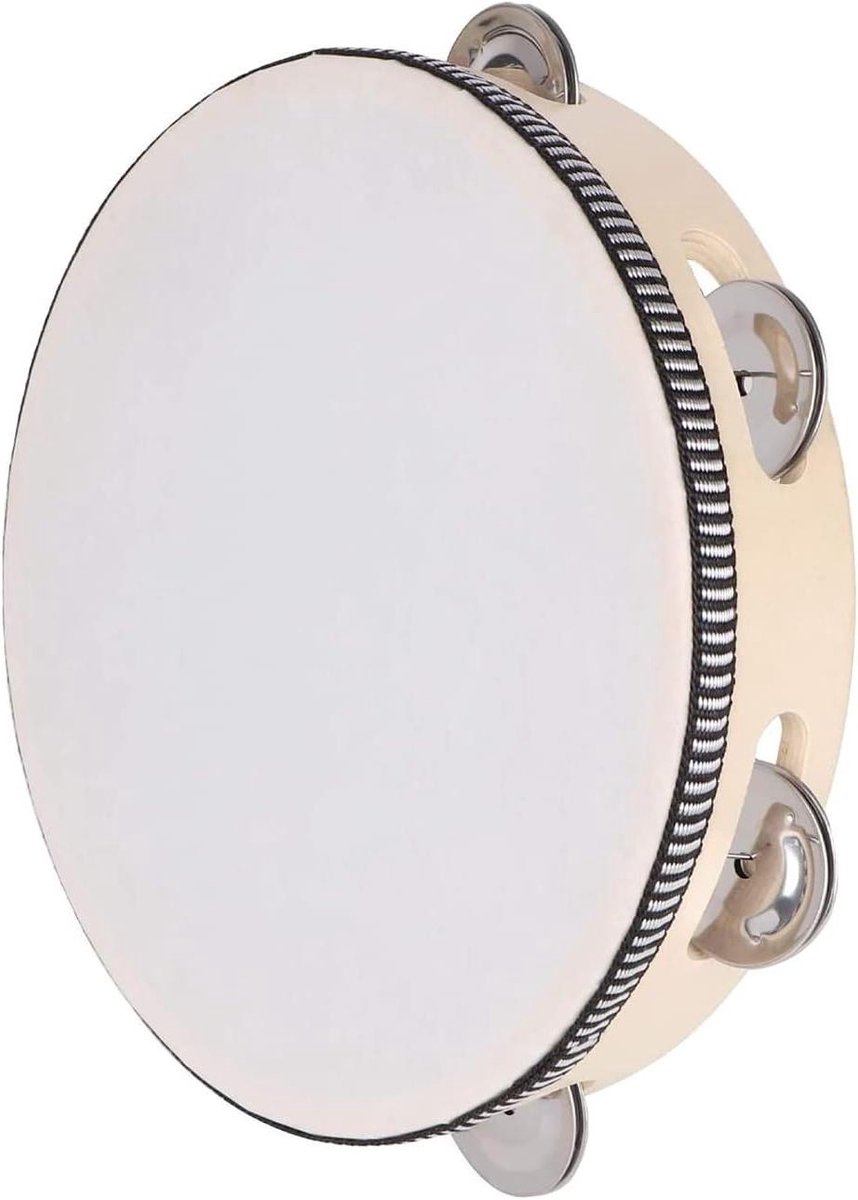 Handtrommel voor dansen en muzikale begeleiding - houten tamboerijn drum 20,4 cm