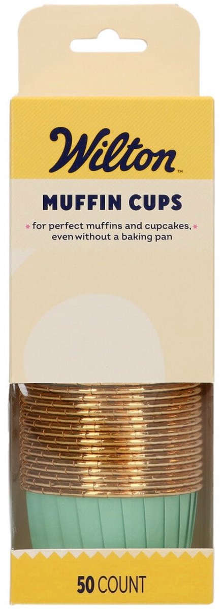 Wilton Muffin Cups - Aqua - Set/50 - Bakvorm voor Muffins en Cupcakes