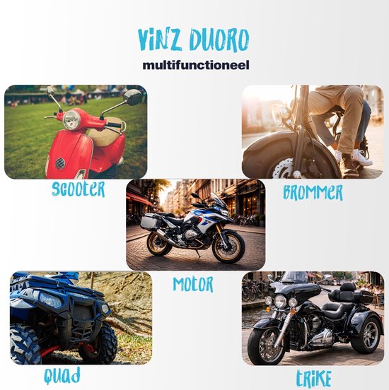 VINZ Duoro Casque Jet avec Visière / Casque de Scooter / Casque de Scooter Moustache - Zwart Mat
