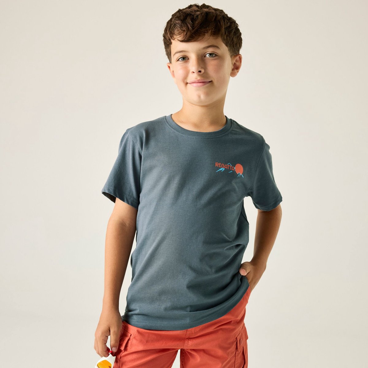 Bosley T-shirt met korte mouwen en grafische print voor kinderen Grijs