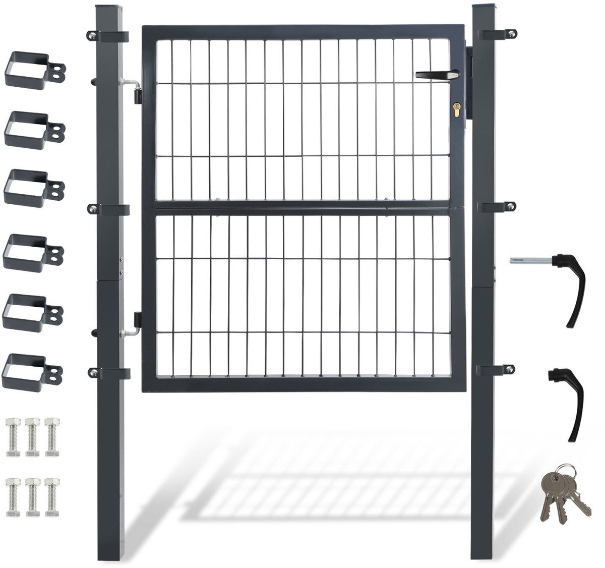 Tuinpoort Poort gepoedercoat staal Tuinpoort Tuindeur hek poort 120× 100 cm boerderij poor