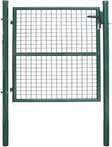 Tuinpoort Poort gepoedercoat staal Tuinpoort Tuindeur hek poort 100 × 100 cm boerderij poort van gegalvaniseerd staal met slot, deurknop en sleutel,groen