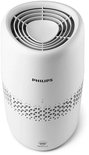 Humidificateur d'air Philips blanc avec partie supérieure ouverte et motif décoratif sur le côté.