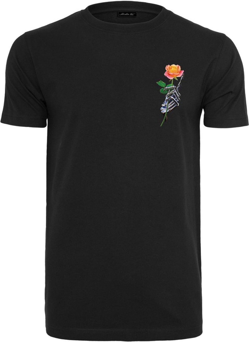 Mister Tee Chrome Skeleton Hand Heren Tshirt S Zwart