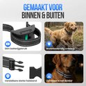 Kenmerken Strex anti-blafband: slim batterijgebruik, waterbestendig, verstelbare band, zichtbaar in donker.