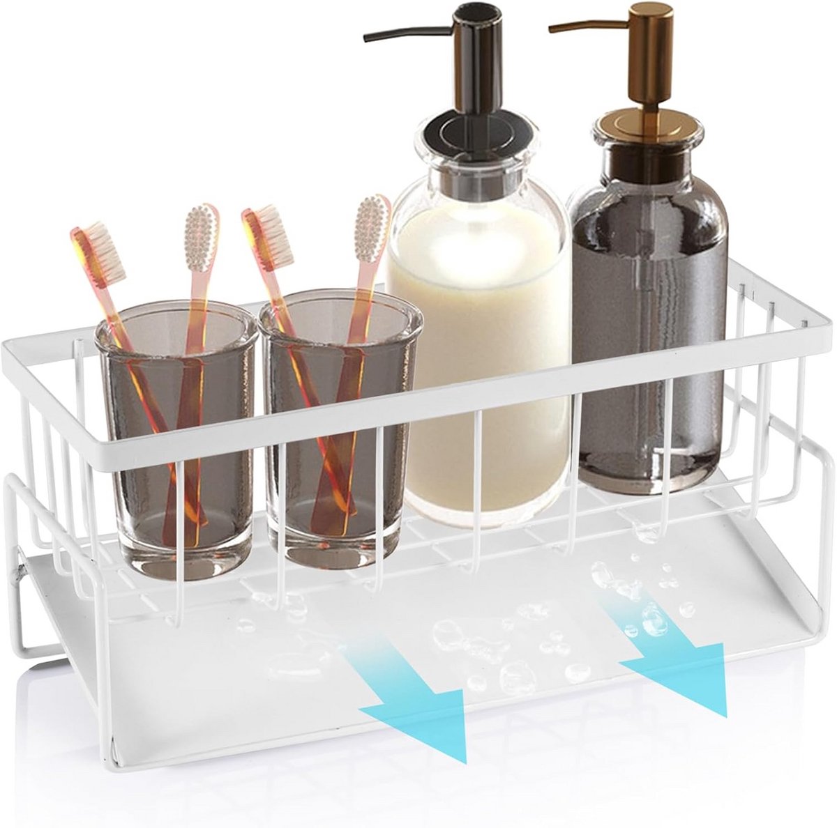 Zelflozend Zeeprek voor Wastafel en Keuken - RVS Organizer