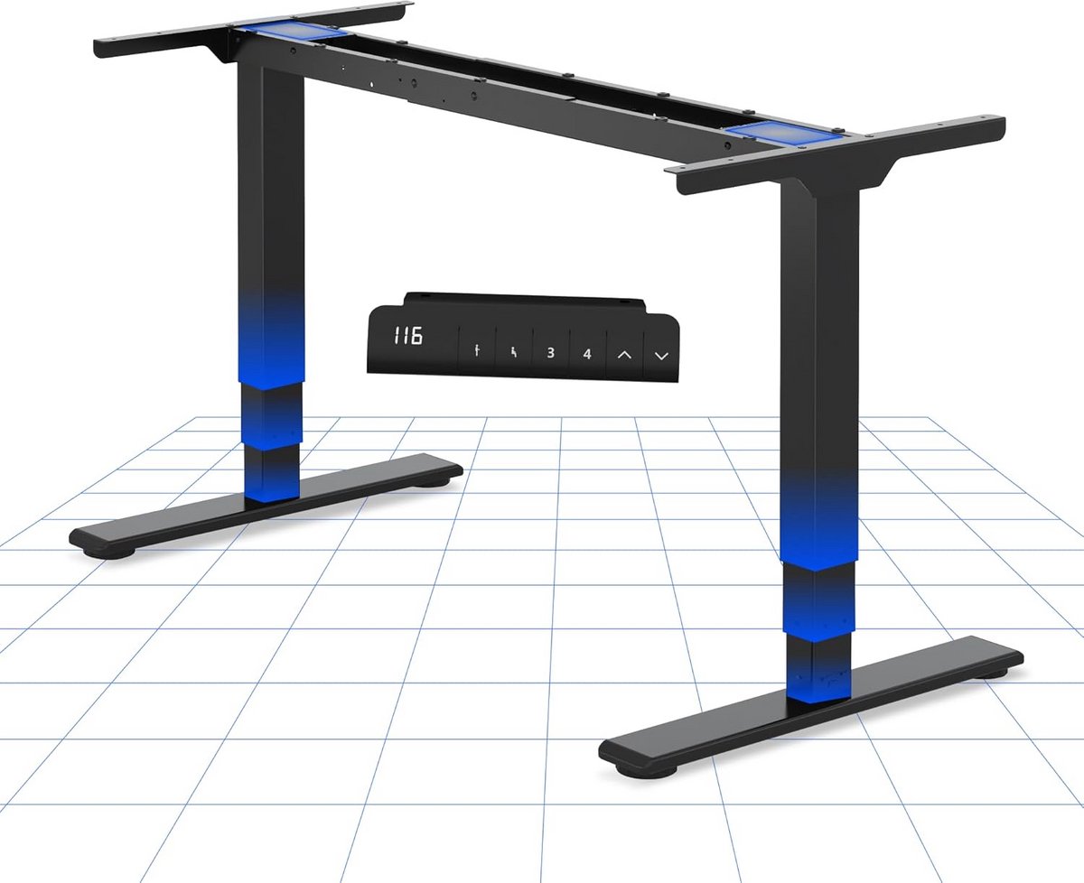 Elektrisch Verstelbaar Bureau Frame met Dubbele Motor en LED Display