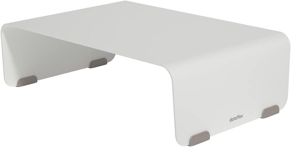 Monitorverhoger voor Desktop en Laptop - Stevige Monitor Stand Wit met Opbergruimte