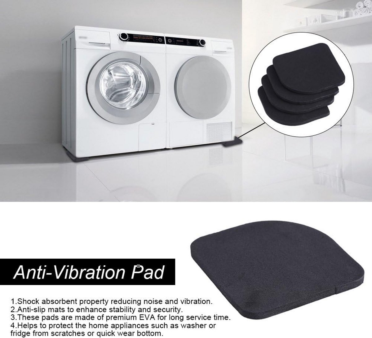 Antivibratiepads voor Wasmachine en Droger - Universele Schokabsorberende Voetjes