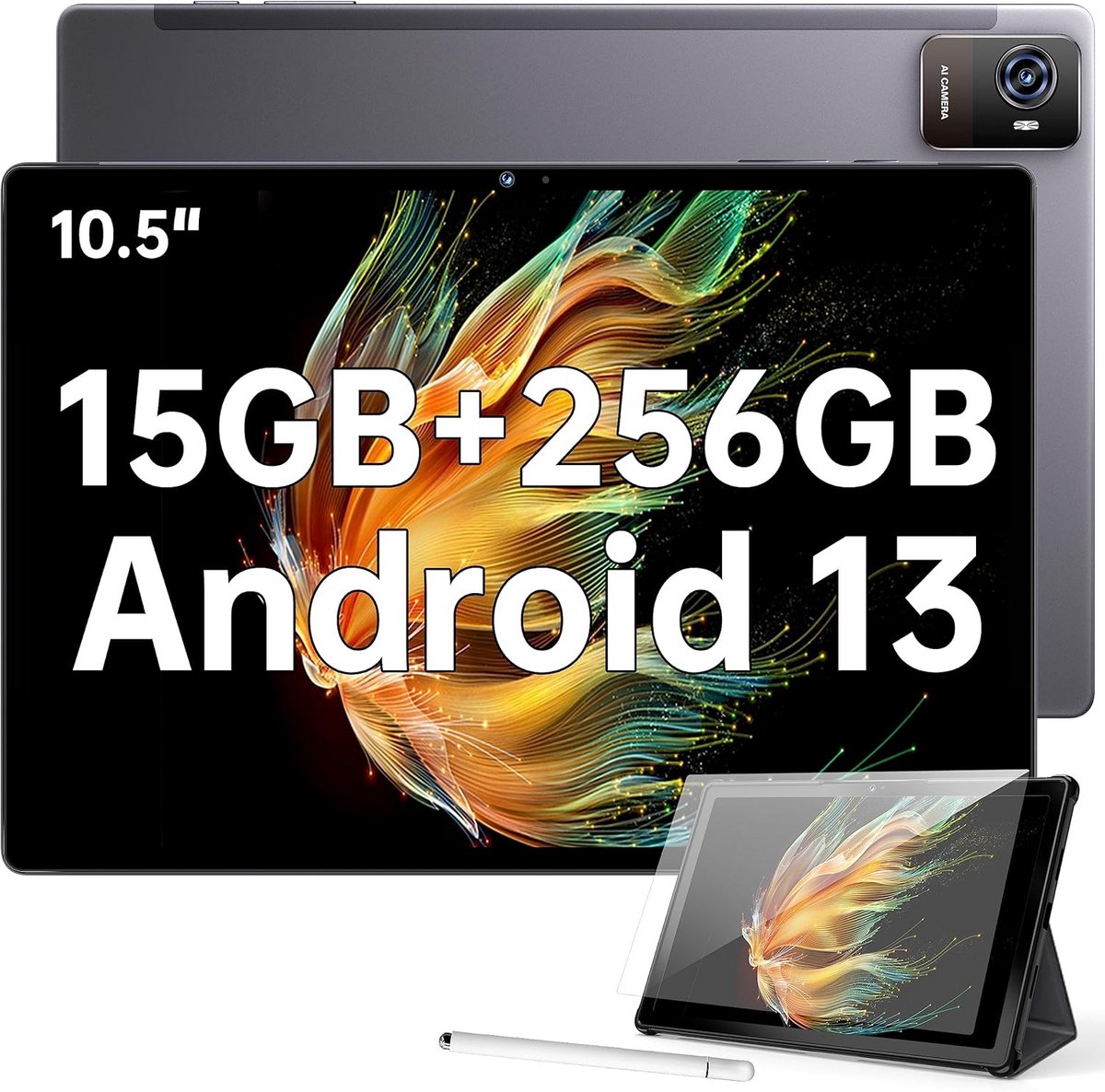 Tablet 10 inch Android 12 4G LTE Snelle WiFi 8GB RAM 128GB Opslag Nederlands