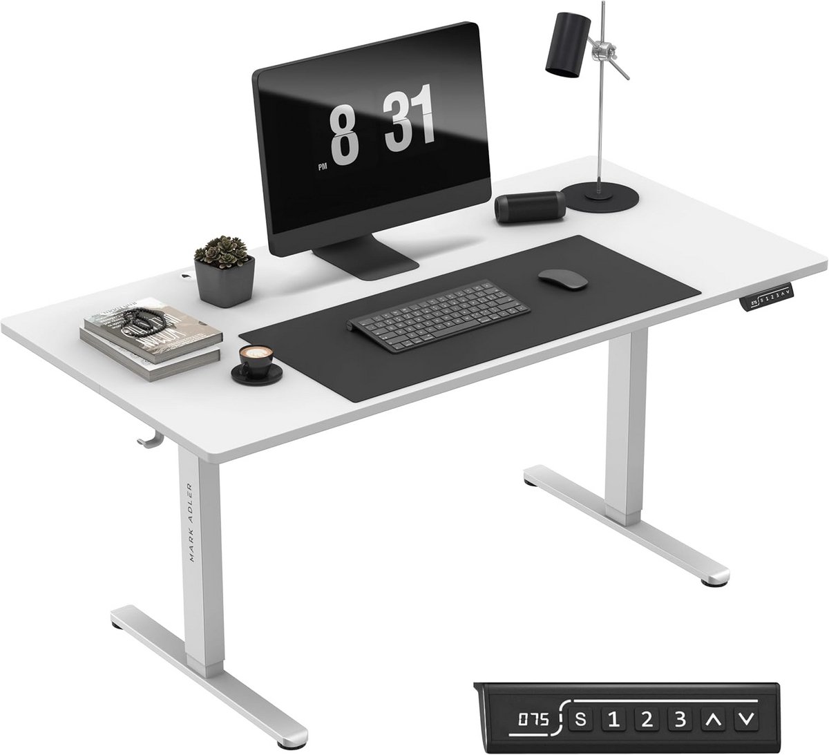 In hoogte verstelbaar zitsta bureau 160x80 cm met 3 geheugenstanden en touchscreen