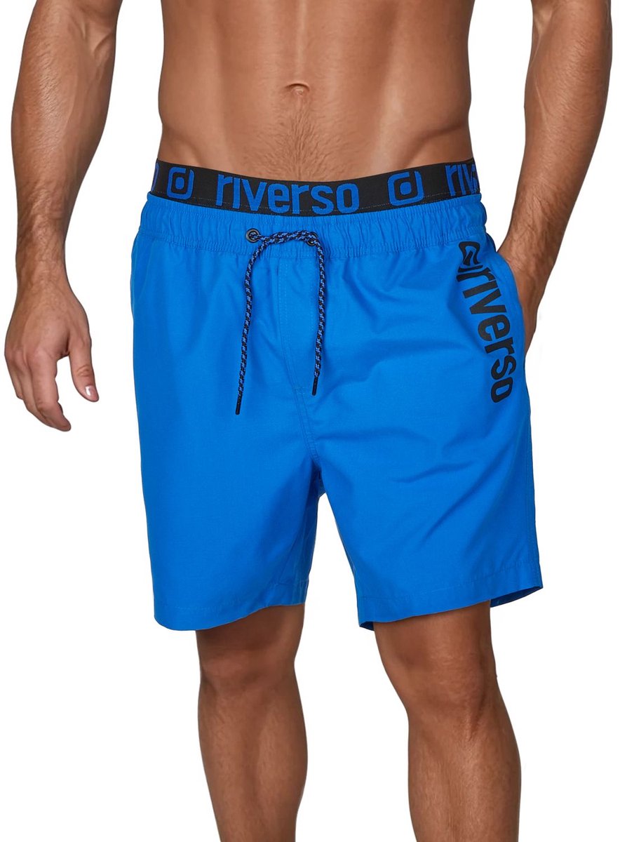 riverso Heren Short RIVBobby regular fit Blauw S Volwassenen Zwembroek met Print