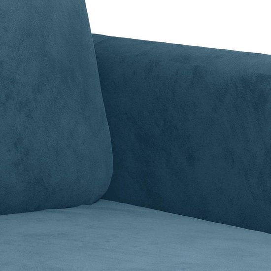 vidaXL - 3 pièces - Ensemble de salon - avec - coussins - velours - bleu