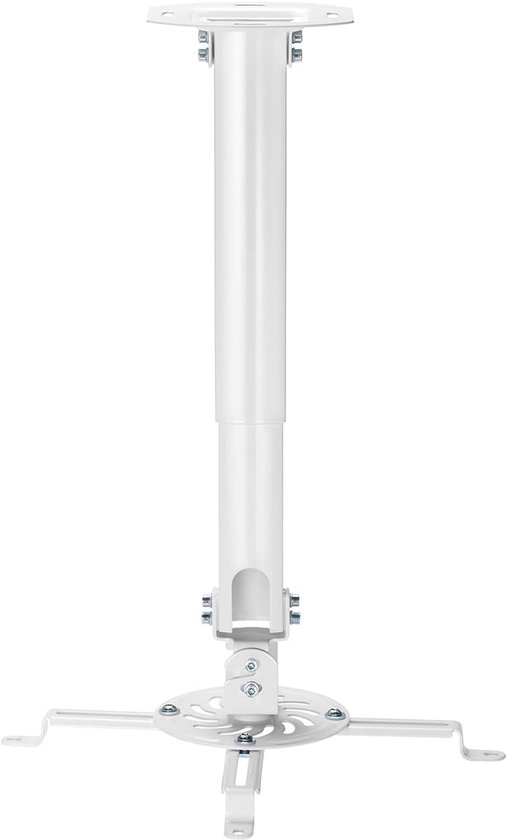 Universele projector plafondbeugel wit – draaibaar, kantelbaar, uittrekbaar, verstelbaar 380-580 mm, staal, max 13,5 kg